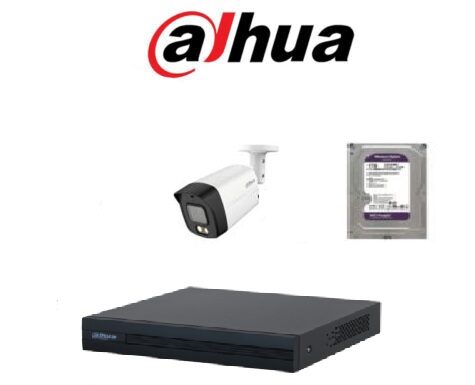 پک کامل یک دوربین تحت شبکه  2 مگاپیکسل دیددرشب رنگی میکروفن دار داهوا (DAHUA IP)